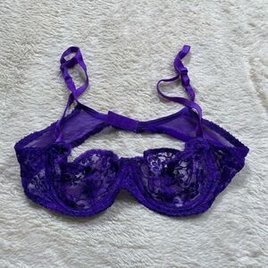 Vintage Trendsetters Purple Underwire Women’s Lace Bra